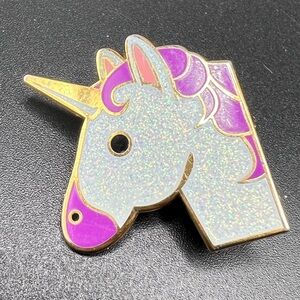 Varsity Unicorn with Rainbow Glitter Enamel Jewelry Lapel Pin